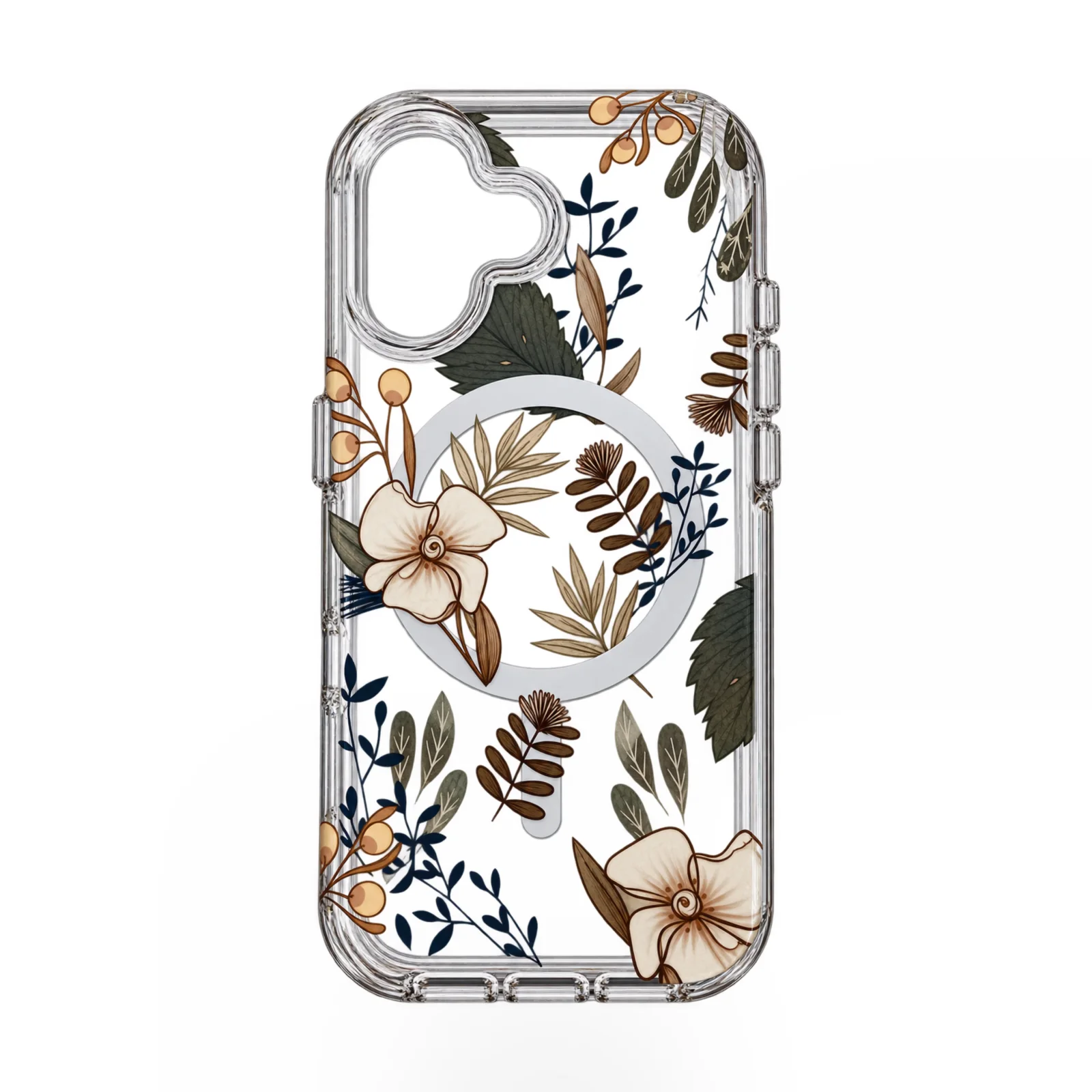 iPhone 17 Botanik Desenli Şeffaf Kılıf