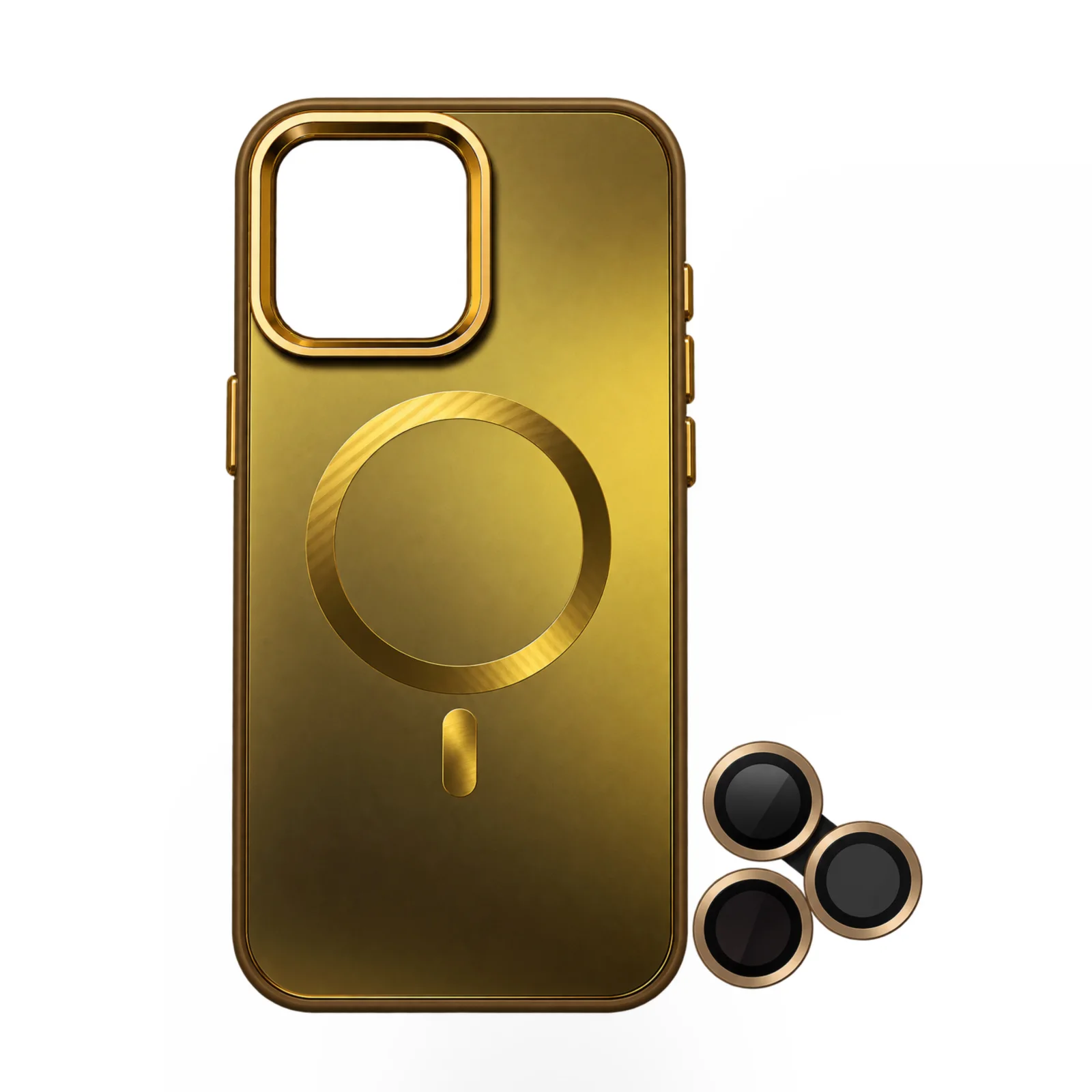 İPhone 15 Pro Max Lens Korumalı Yansımalı Metalik Kılıf